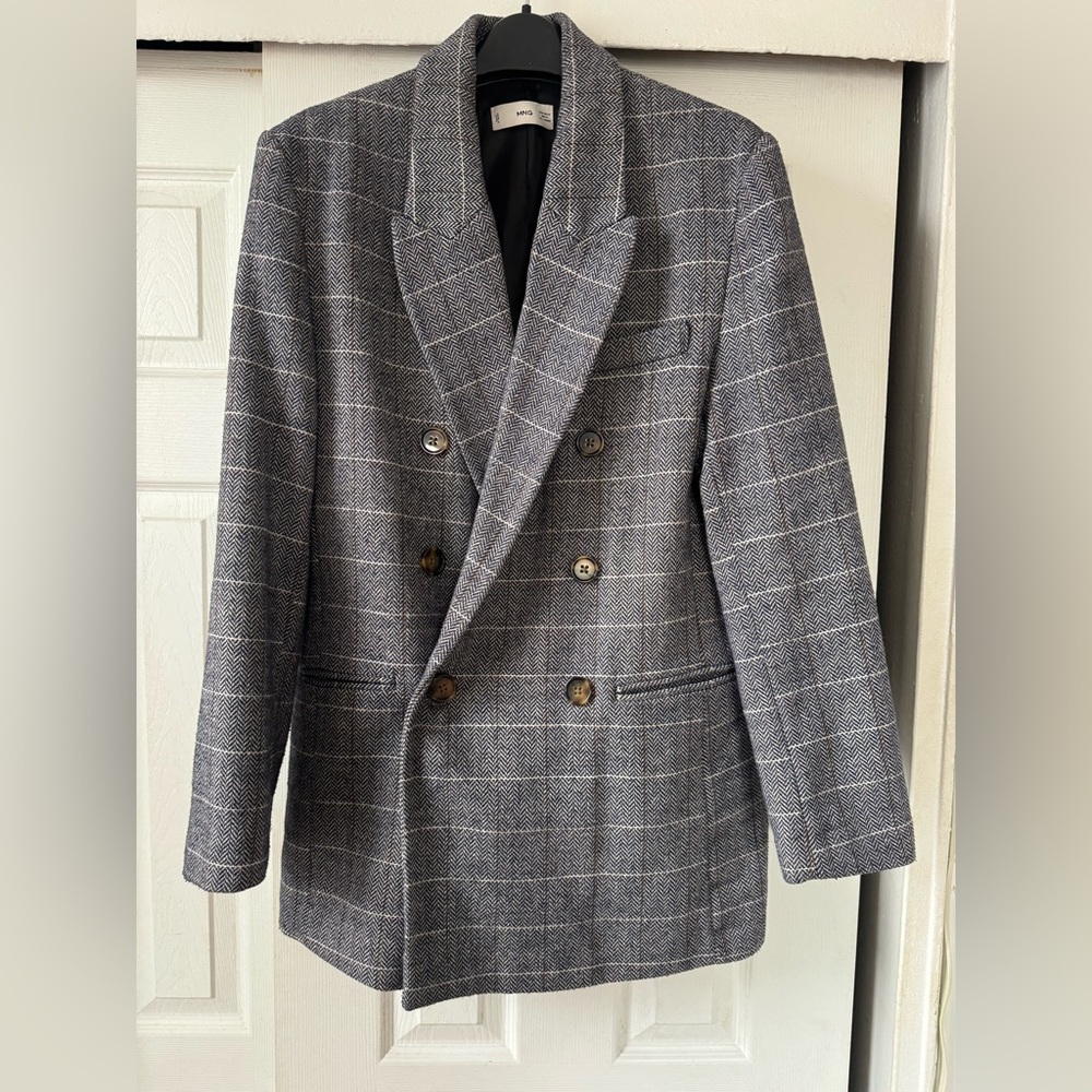 Mango Grey Woolen Blend Blazer